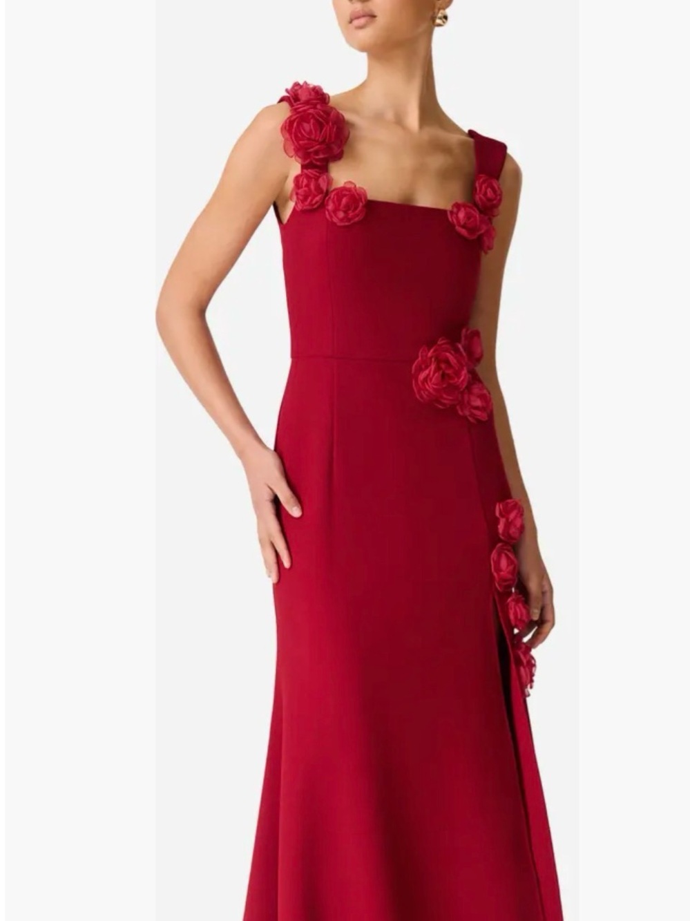 ELLIATT Evanora High-Low Gown in Floral-Appliqué Size L NWT Flaw-Flaw Noted - Picture 3 of 8